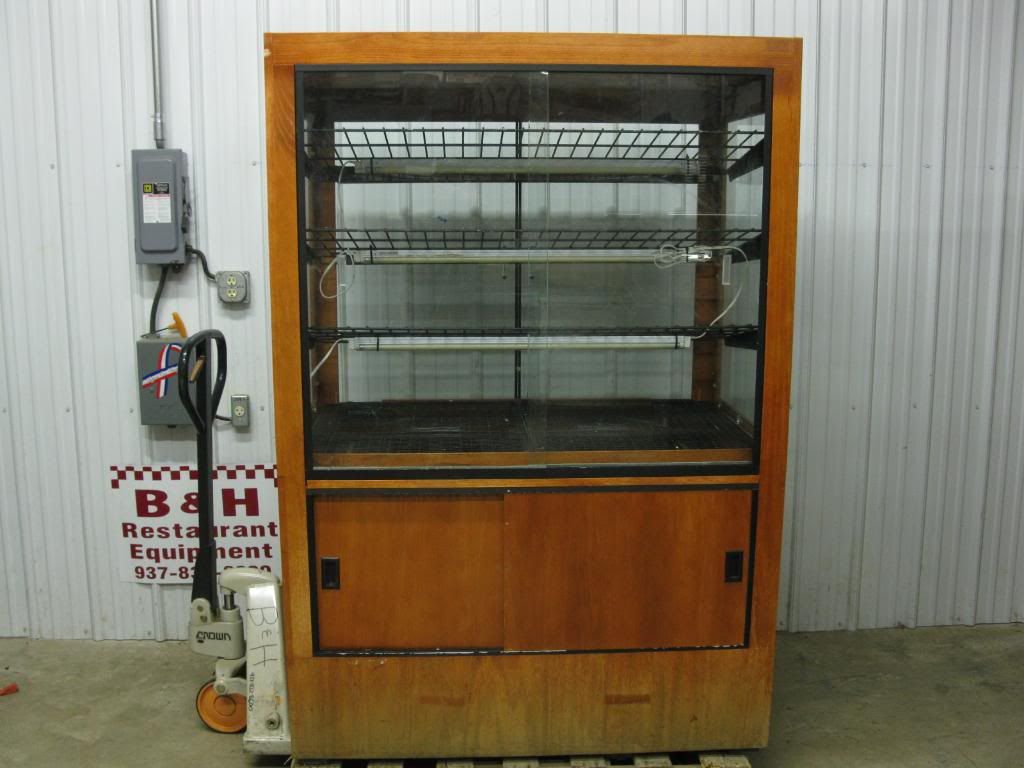 48" Marco Company Glass Door Wood Bakery Donut Bread Dry Display Show