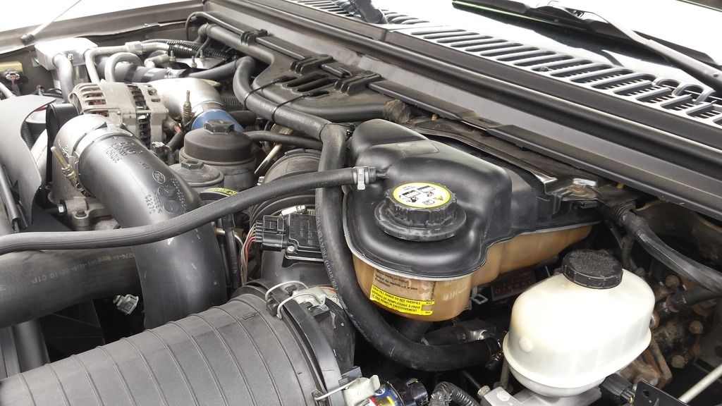 IPR coolant filter install 05 Excursion and first cleaning Ford