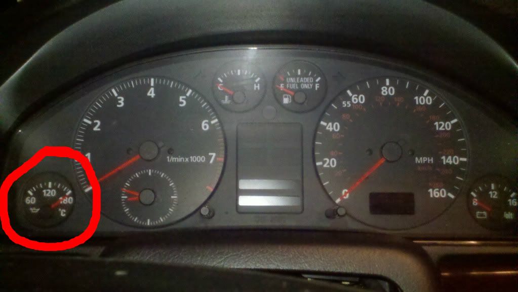 VWVortex.com - Instrument cluster Oil Temp set at max