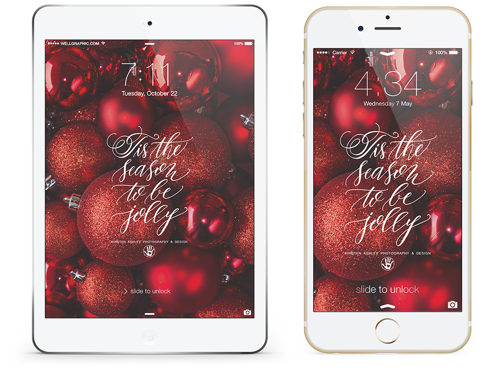 December Freebie | Holiday Lock Screen Wallpaper | Kirsten Ashley Photography & Design