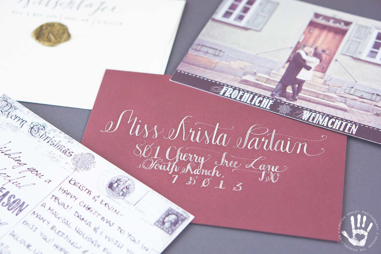 Holiday Card & Calligraphy by Kirsten Ashley Photography & Design