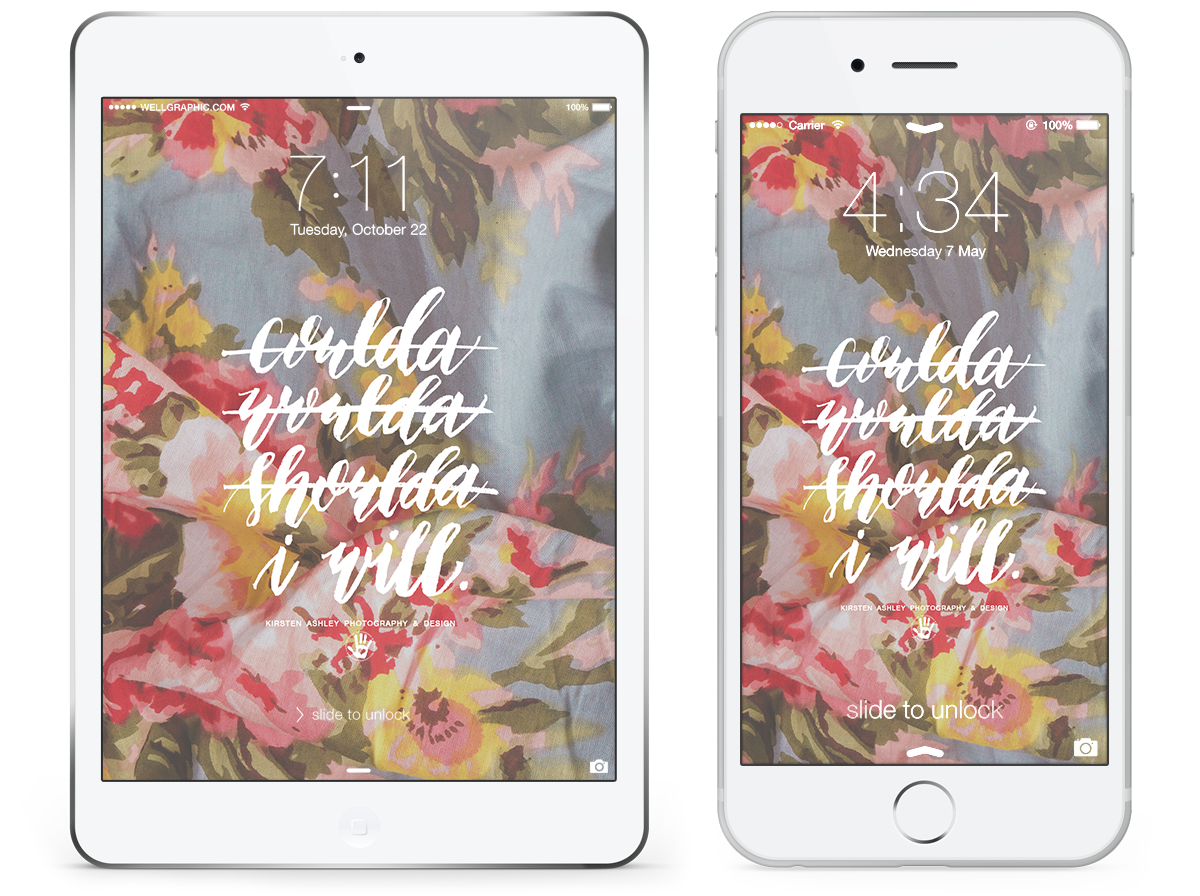 May Freebie | Floral Lock Screen Wallpaper | Kirsten Ashley Photography & Design