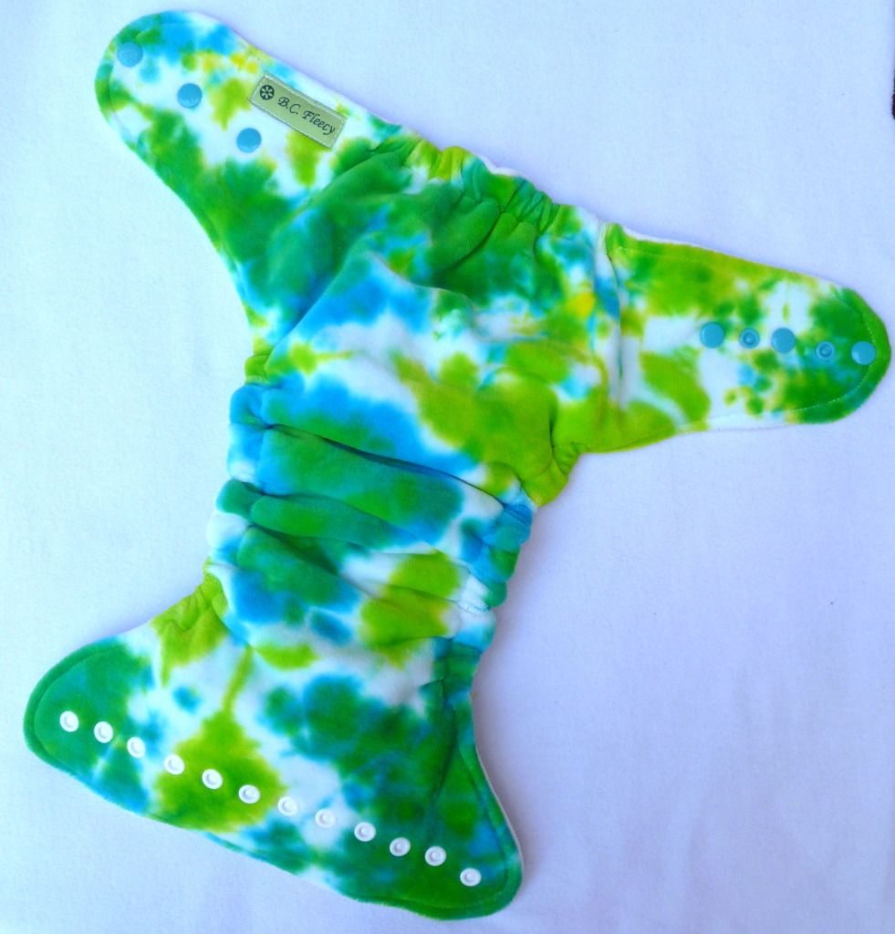 "TORTOLA" Hand Dyed OS Fitted Diaper with snaps
