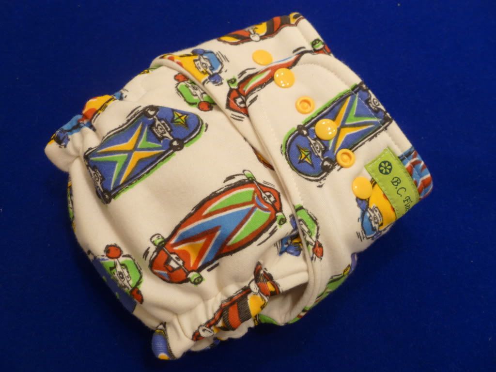 OS Bamboo Fitted Diaper with snaps "SKATER"