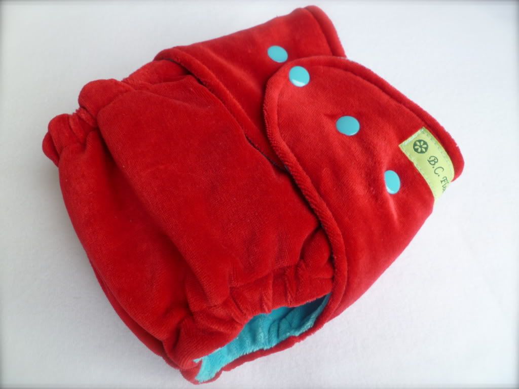 OS Bamboo Fitted Diaper with snaps "BOMB POP VELOUR"