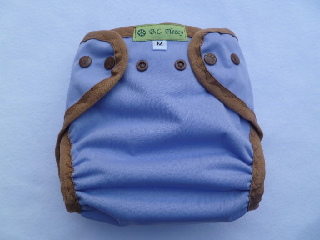 "PERIWINKLE & BROWN" Medium PUL Cover with Gussets 
