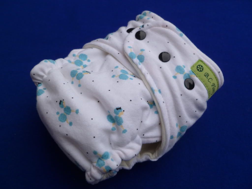  "FIFI" OS Bamboo Fitted Diaper with BLACK snaps