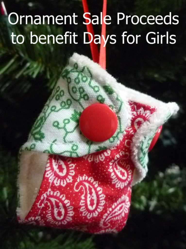 Cloth Diaper Ornament (purchase benefits Days for Girls)