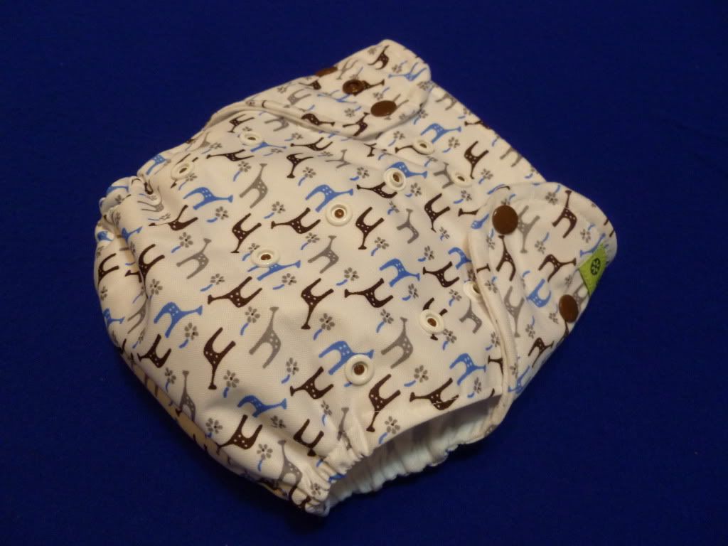 OS Pocket Diaper "Iced Giraffes"  with Bamboo Insert