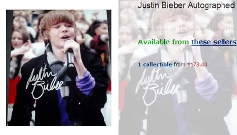 Justin Bieber Autographed