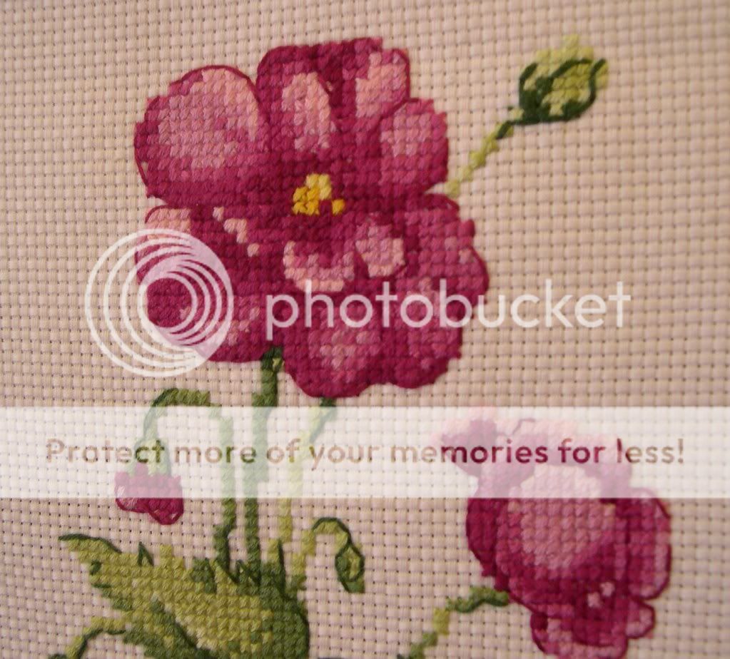   ~Needlepoint Needlearts~Completed Finished Cross Stitch Flower Pancy