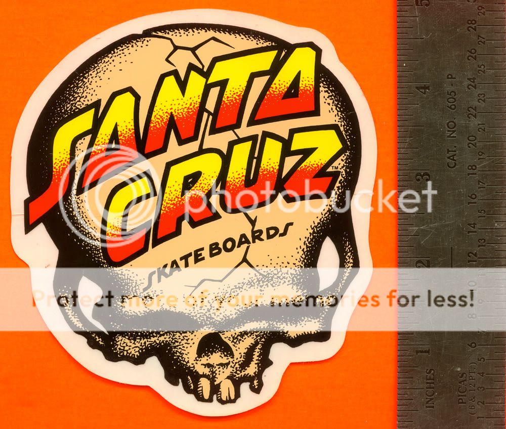 VINTAGE SANTA CRUZ SKATEBOARDS SKULL STICKER NOS COREY OBRIEN REAPER 