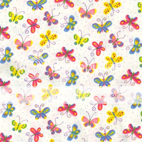 Butterflies Piece O Cake Sunday in The Park Fabric Yardage 100% 