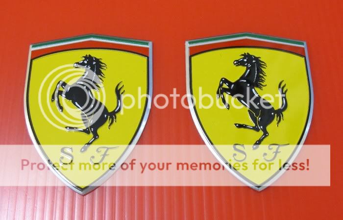 Ferrari Car Logo Aluminium Grille Fender Emblem Logo Badge Sticker Decal x 2pcs